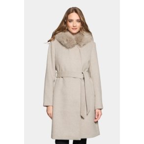 Talia - Dark Cream - Blue Fox Fur - Beige